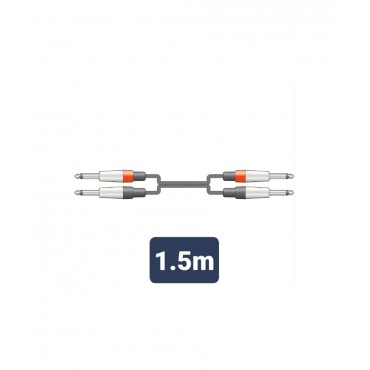 2M6J-J150 Καλώδιο Ήχου 2 x 6.3mm Mono Jack Plugs - 2 x 6.3mm Mono Jack Plugs 1m (Τεμάχιο)