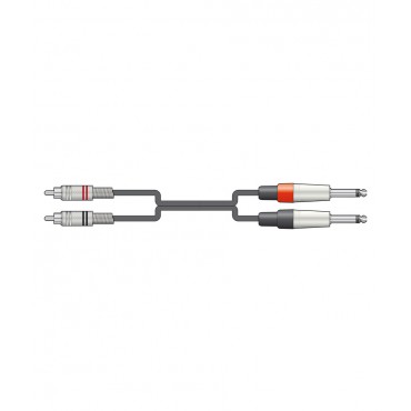 2R-2M6J600 Καλώδια Ήχου 2 x 6.3mm Mono Jack - 2 x RCA 6m (Τεμάχιο)