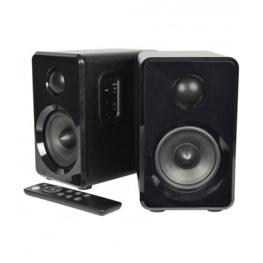 AvLink ABS35BLK Ενεργά Bluetooth Ηχεία Βιβλιοθήκης 3.5" 15W RMS Μαύρα με USB, MicroSD (Ζεύγος)