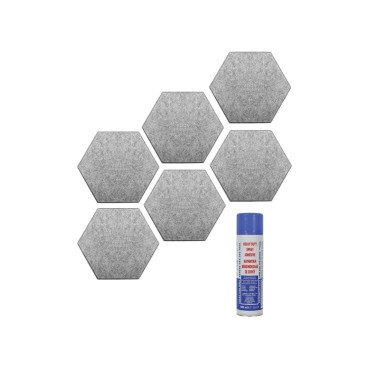 Audiodesigner PET Hexagon Grey Ηχοαπορροφητικά Πάνελ 20 cm με Βενζινόκολλα (Σετ)