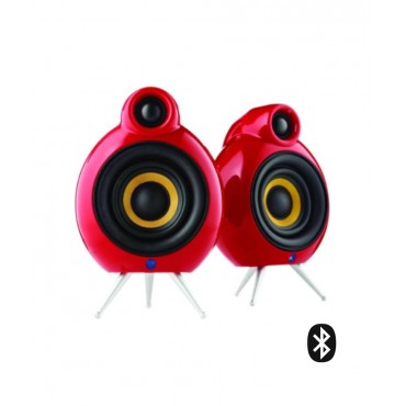 Podspeakers MicroPod ΒΤ MKII Ηχεία Βιβλιοθήκης με Bluetooth 3" 10W RMS Κόκκινα (Ζεύγος)