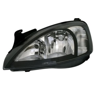 Φανάρια εμπρός για Opel Corsa (2001-2006) - μαύρα ,  χωρίς  λάμπες (Η1) - σετ 2τμχ.