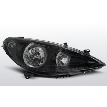 Φανάρια εμπρός angel eyes για Peugeot 307 (2001-2005) - μαύρα , χωρίς λάμπες (Η7) - σετ 2τμχ.