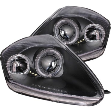 Φανάρια εμπρός angel eyes για Mitsubishi Eclipse (2000-2005) - μαύρα , με λάμπες (Η1) - σετ 2τμχ.