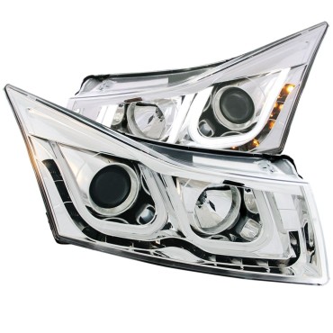 Φανάρια εμπρός led για Chevrolet Cruze (2009-2012) - chrome , με λάμπες (Η1) - σετ 2τμχ.