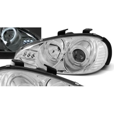 Φανάρια εμπρός angel eyes για Mazda MX 3 (1991-1998) , με λάμπες (Η1) - σετ 2τμχ.