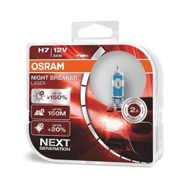 Λάμπα αλογόνου H7 Osram Night Braker Laser +150% - 2 τμχ. καρτέλα