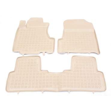 Λαστιχένια πατάκια Rezaw Plast για BMW X5 E53 (1999-2006) - τύπου σκαφάκι - μπεζ - 3τμχ.