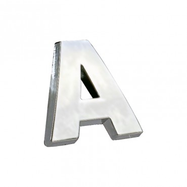 Αυτοκόλλητo Γράμμα Χρωμίου 3D ''A'' 2.7cm x 2.5cm 1 Τεμάχιο