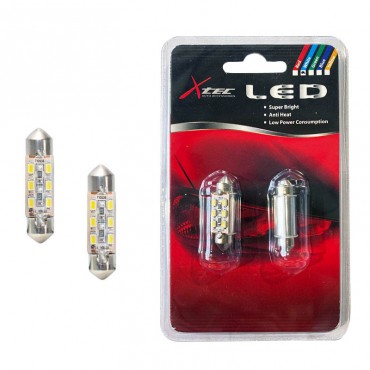 Λάμπες Led C5W SV8.5-8 36mm 12volt 6SMD 6000k X-Tec 2 Τεμάχια