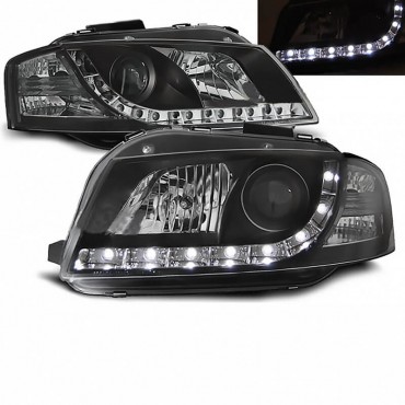 Μπροστινά Φανάρια Set Για Audi A3 8P 03-08 DRL Μαύρα H1/H1 Sonar