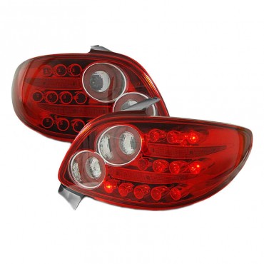 Πισινά Φανάρια Set Για Peugeot 206 98-07 Led Κόκκινο/Λευκό LH Group