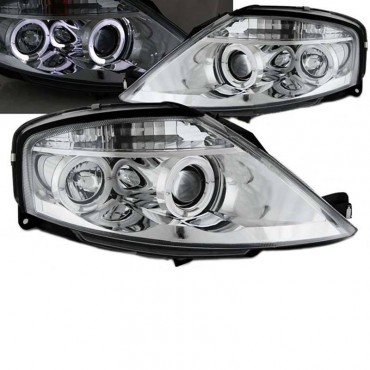 Μπροστινά Φανάρια Set Για Citroen C3 02-09 Angel Eyes Χρωμίου H1/H1 Manual Sonar