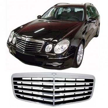 Μάσκα Για Mercedes-Benz E-Class W211 06-09 Avantgarde Χρώμιο/Μαύρο 1 Τεμάχιο