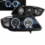 Μπροστινά Φανάρια Set Για Bmw 3 E90 / E91 05-08 ccfl Angel Eyes Μαύρα H7/H1 Με Μοτέρ Eagle Eyes