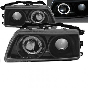 Μπροστινά Φανάρια Set Για Honda CRX 87-89 Angel Eyes Μαύρα H1/H1 Manual Sonar