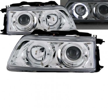 Μπροστινά Φανάρια Set Για Honda CRX 90-92 Angel Eyes Χρωμίου H1/H1 Manual Sonar