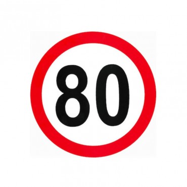 Αυτοκόλλητο Με Όριο Ταχύτητας "80" Απλό 15cm Σ.Π.504 1 Τεμάχιο