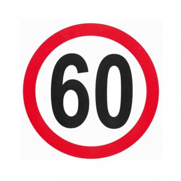 Αυτοκόλλητο Με Όριο Ταχύτητας "60" Απλό 15cm Σ.Π.506 1 Τεμάχιο