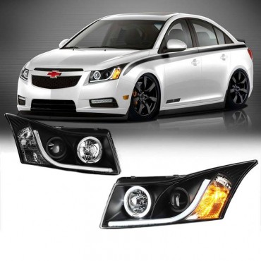 Μπροστινά Φανάρια Set Για Chevrolet Cruze 09-12 Tube DRL Μαύρα H7/H1 Manual Sonar