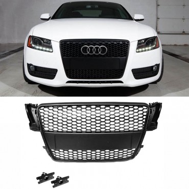 Μάσκα Για Audi A5 8T 07-11 RS5 Look Κυψελωτή Μαύρο Ματ 1 Τεμάχιο