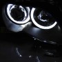 Μπροστινά Φανάρια Set Για Bmw 3 E46 Sedan/Caravan 01-05 LED Angel Eyes Μαύρα H7/H7 Με Μοτέρ Eagle Eyes