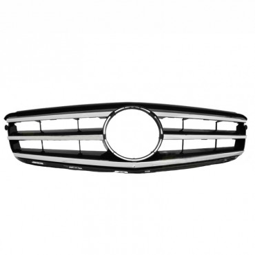 Μάσκα Για Mercedes-Benz C-Class W204 07-14 Avantgarde Με 3 Γρίλιες Μαύρο/Χρώμιο 1 Τεμάχιο