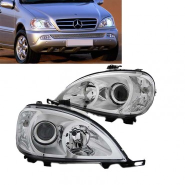 Μπροστινά Φανάρια Set Για Mercedes-Benz ML-Class W163 98-01 Projectors Χρωμίου H7/H7 Με Μοτέρ Depo