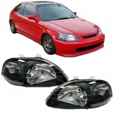 Μπροστινά Φανάρια Set Για Honda Civic 96-99 Black Edition H4 TYC