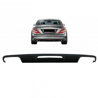 Diffuser Πίσω Προφυλακτήρα Για Mercedes-Benz CLS W218 11-18 CLS63 Amg Look Με 2 Διπλές Εξατμίσεις Δεξιά & Αριστερά Από Abs Πλαστικό 1 Τεμάχιο