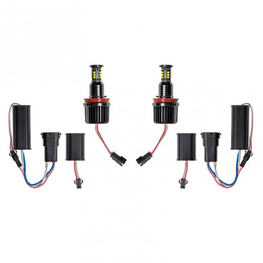 Λάμπες Led Για Angel Eyes Bmw 3 E90 / E92 / 5 E60 / X5 E70 / X6 E71 H8 120W Canbus Λευκές 2 Τεμάχια