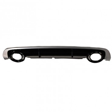 Diffuser Πίσω Προφυλακτήρα Για Audi A6 C6 Facelift 08-11 Sedan / Avant RS6 Look Με Μπούκες Μαύρο/ Ασημί Από Abs Πλαστικό