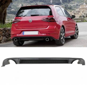 Diffuser Πίσω Προφυλακτήρα Για VW Golf VII (7.5) 17-20 Facelift GTI Με 2 Μονές Εξατμίσεις Δεξια & Αριστερά Από Abs Πλαστικό 1 Τεμάχιο