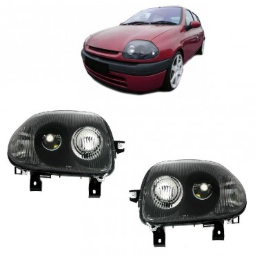 Μπροστινά Φανάρια Set Για Renault Clio 98-01 Projectors V6 Look Μαύρο H7/HB3 TYC