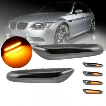 Πλαϊνά Φλας Φτερού Για Bmw 1 E81 / E82 / E87 / E88 / 3 E90 / E91 / E92 / E93 / X1 E84 / X3 E83 Led Dynamic Φιμέ 2 Τεμάχια