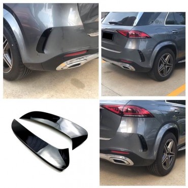 Πλαινά Πτερύγια Πισινού Προφυλακτήρα Για Mercedes-Benz GLE W167 2019+ Με Amg Προφυλακτήρα Γυαλιστερό Μαύρο 2 Τεμάχια