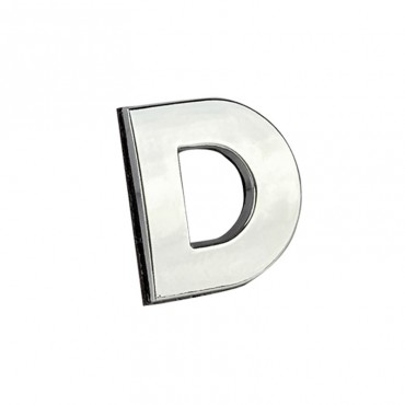 Αυτοκόλλητo Γράμμα Χρωμίου 3D ''D'' 2.7cm x 2.5cm 1 Τεμάχιο