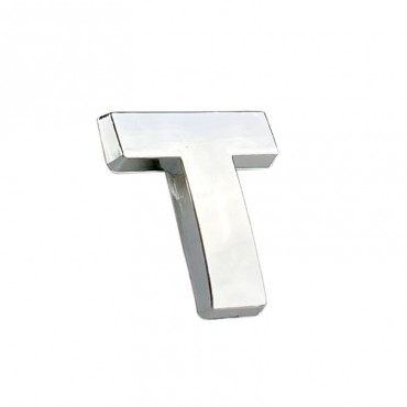 Αυτοκόλλητo Γράμμα Χρωμίου 3D ''T'' 2.7cm x 2.5cm 1 Τεμάχιο