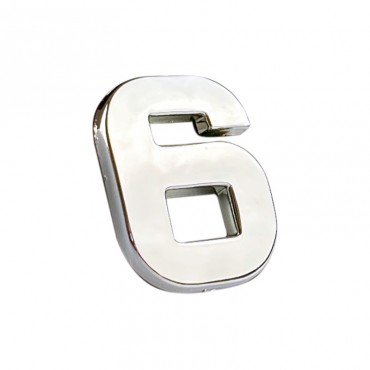Αυτοκόλλητo Γράμμα Χρωμίου 3D ''6'' 2.7cm x 2.5cm 1 Τεμάχιο