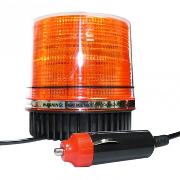 Φάρος Ασφαλείας Αυτοκινήτου Μαγνητικός Strobe Led Με 9 Flash 12V/24V 11,5x11,2cm Πορτοκαλί