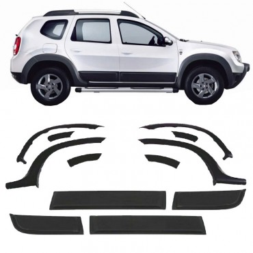 Πλαϊνά Φτερά Τροχών Για Dacia Duster 2010-2017 & Τριμ Πόρτας Σετ 12 Τεμαχίων