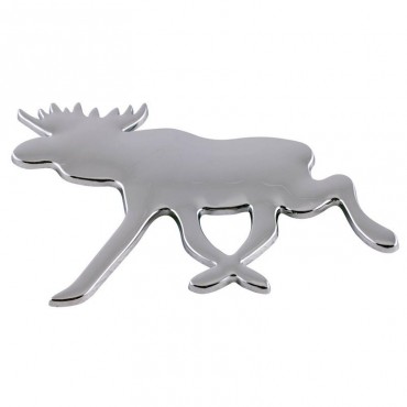 Αυτοκόλλητo Χρωμίου 3D "ELK Τάρανδος" 10.5cm x 7.5cm 1 Τεμάχιο