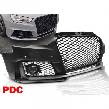 Μπροστινός Προφυλακτήρας Για Audi A3 8V 11-16 Hatchback / Sportback RS3 Look Με Μάσκα Μαύρη Γυαλιστερή