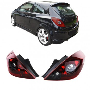 Πισινά Φανάρια Set Για Opel Corsa D 3D 06-14 OPC Look Κόκκινο/Φιμέ TYC