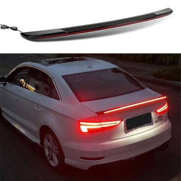 Αεροτομή Πορτ Παγκάζ Για Audi A3 8VS Sedan 12-20 GT Look Με Dynamic Led Flash/Stop Μαύρο Γυαλιστερό Από Abs Πλαστικό