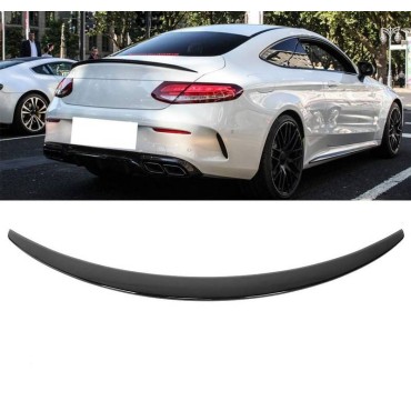 Αεροτομή Πορτ Παγκάζ Για Mercedes-Benz C-Class C205 Coupe 14-21 Amg look Lipspoiler Από Abs Πλαστικό Μαύρη Γυαλιστερή