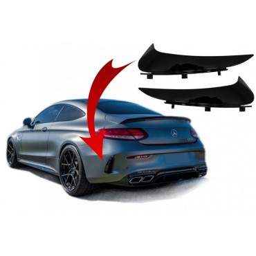 Πλαινά Πτερύγια Πισινού Προφυλακτήρα Για Mercedes-Benz C-Class C205 Coupe Με Amg Line Προφυλακτήρα Γυαλιστερό Μαύρο 2 Τεμάχια