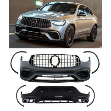 Body Kit Για Mercedes-Benz GLC Coupe Facelift C253 Sport Line (2020+) GLC63Amg Look Με Προφυλακτήρες, Μάσκα, Μπούκες, Προεκτάσεις Φτερών