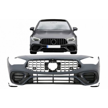 Μπροστινός Προφυλακτήρας Για Mercedes-Benz CLA C118 Sedan X118 Shooting Brake (2019-up) CLA45 Look Με Μάσκα Panamericanal & Canards