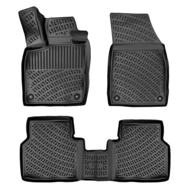 Πατάκια Σκαφάκια 3D Από Λάστιχο TPE Για Skoda Enyaq / Audi Q4 E-Tron / Volkswagen Id.4 & Id.5 2020+ / Cupra Tavascan 2023+  Rizline 4 Τεμάχια Μαύρα